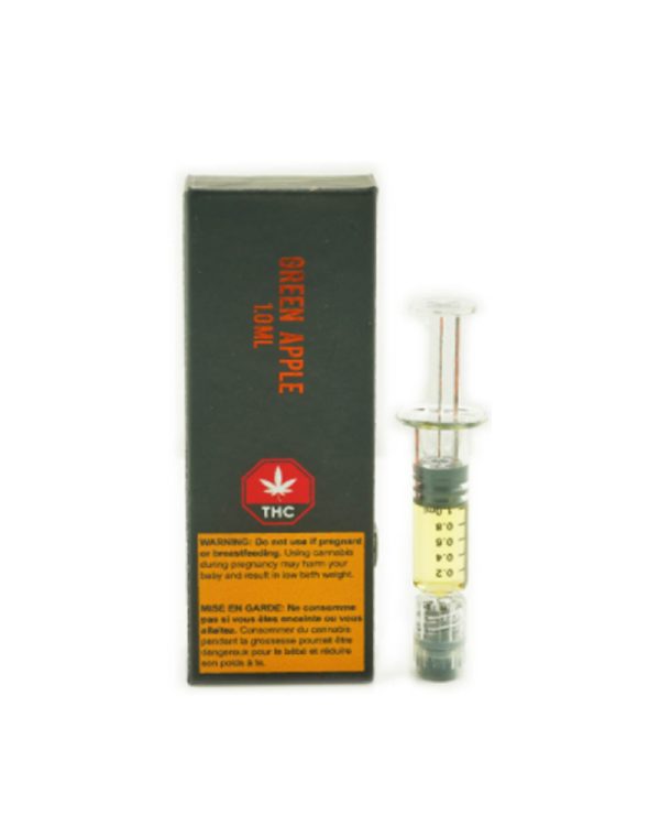Green Apple So High Premium Syringes Distillates concentrate for sale online from Chronic Farms weed store and online dispensary for mail order marijuana, dab pen, weed pen, and edibles online.