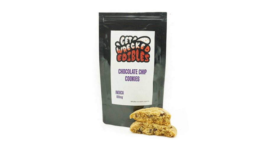 Indica weed chocolate cookies from Get Wrecked Edibles are sold online in Canada at Chronic Farms mail order marijuana online dispensary. Buy weed online. Dispensary weed and gummys.