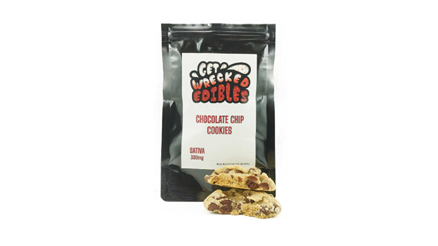 Baked Edibles weed chocolate chip cookies from get Wrecked Edibles for sale online from online dispensary in Canada for mail order marijuana dispensary weed, gummys, and shatter.