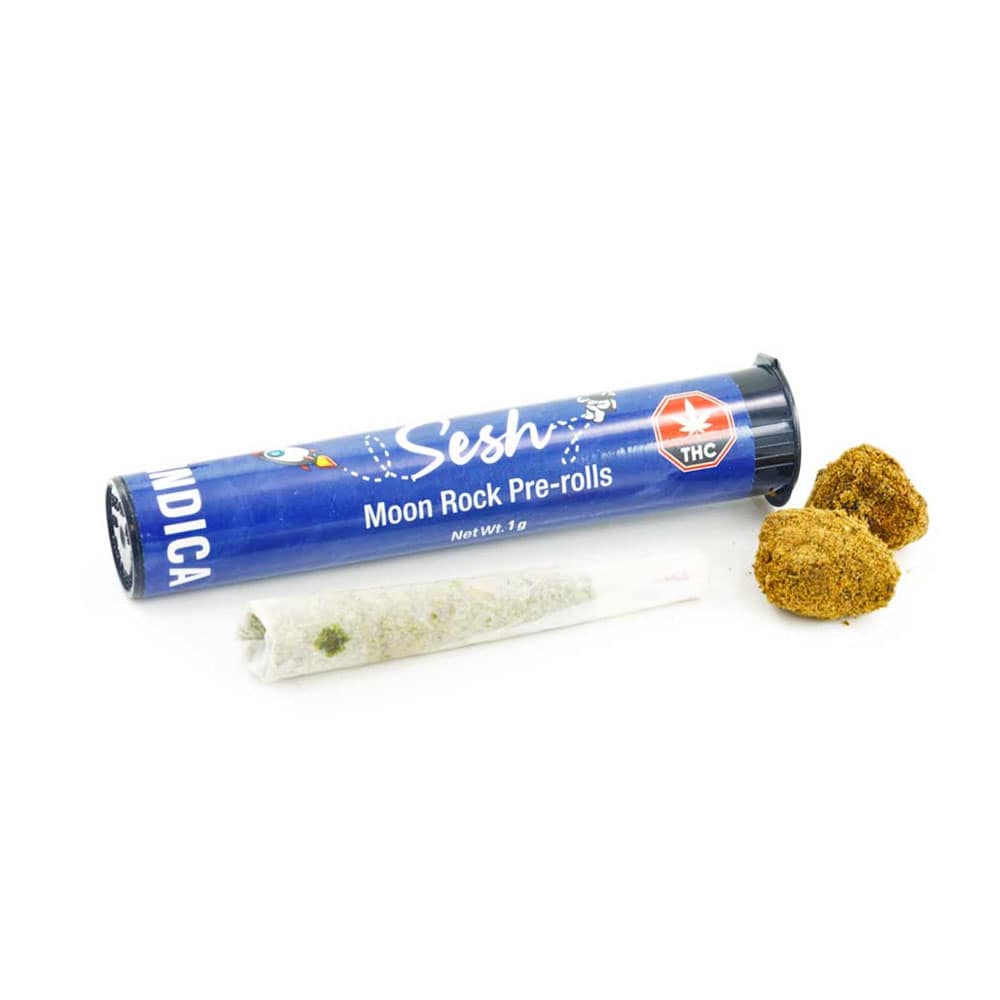 Sesh Moon Rock Pre Roll Joint weed online Canada for sale online at Chronic Farms weed dispensary and mail order marijuana pot shop for BC cannabis, Alberta Cannabis, dab pen, shatter, and weed vapes.