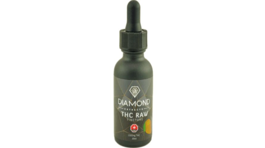 Stoners looking for a flavour burst will prefer the Diamond Concentrates – 1000mg THC Raw Tincture – Mango.