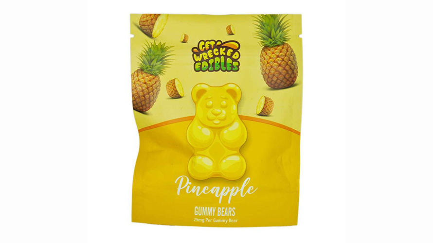 Get Wrecked Edibles – Pineapple Gummy Bears 150mg THC