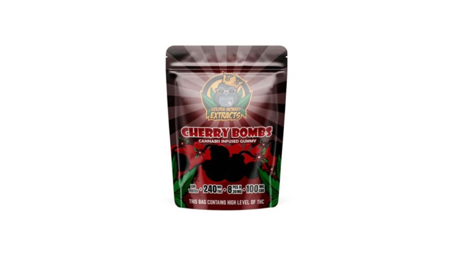 The Golden Monkey Extracts – Cherry Bombs Gummy 240mg THC : 100mg CBD provides users with a combination of both main cannabinoids for a balanced effect and improved wellness. 