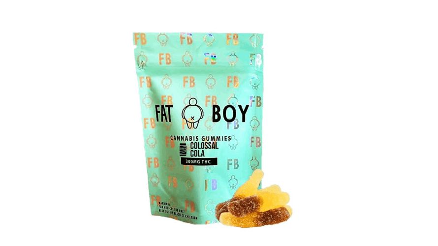 The Fat Boy Edibles – Colossal Cola (300MG) contains six salivating gummies with 50mg of THC per piece.