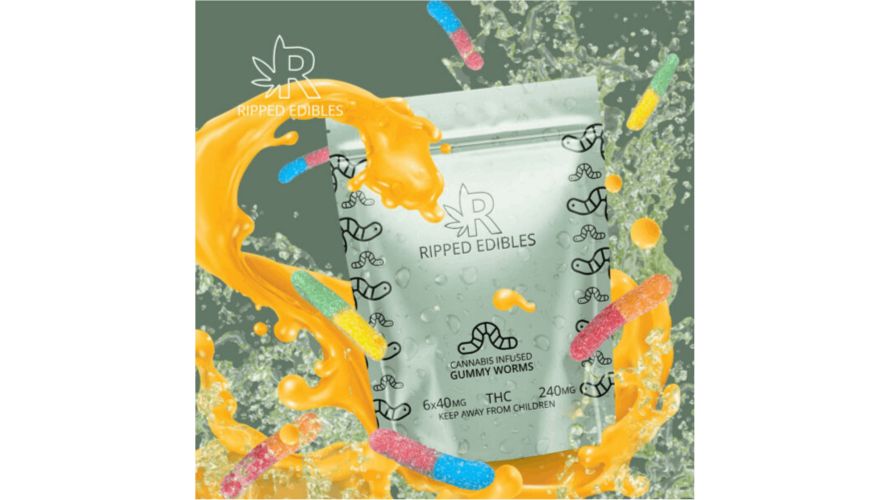 The Ripped Edibles – Gummy Worms 240mg THC packs a punch. Each pack contains six 40mg THC-dosed sweets for stress, anxiety, and insomnia relief. 