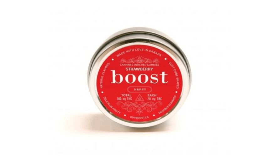 The Boost Edibles – THC Gummies – Strawberry – 150mg is the juiciest and tastiest, naturally-flavoured weed candy on the market. 