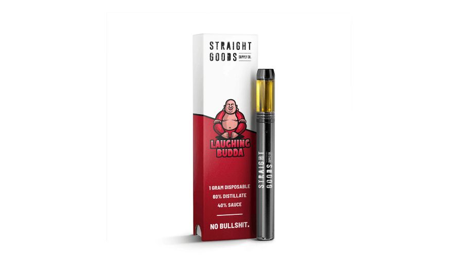 The Straight Goods Laughing Buddha Disposable (Sativa) is another must-grab vape pen that delivers a happy and giggly experience. 