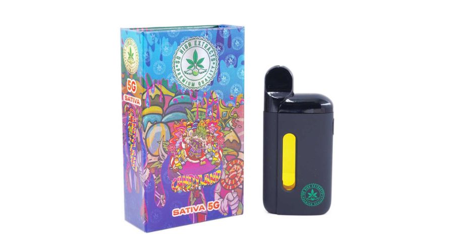 Travelling with cannabis in Canada is easy, especially if you buy the right item. This Candyland disposable vape is one such product.