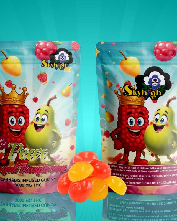 Sky High Edibles – Pear + Royal Raspberry Gummy 3000mg THC